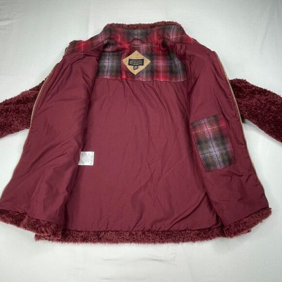 Pendleton Red Fuzzy Deep Pile Sherpa Jacket - Picture 8 of 16